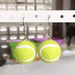 Green Tennis Ball Earrings